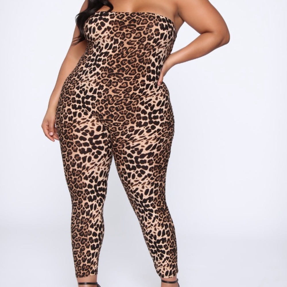 Plus size Cheetah jumpsuit